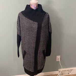 RD Style Black White Medium Chevron Sweater Jacket Stitch Fix